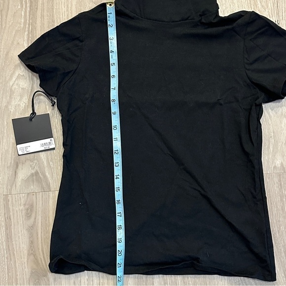 Bam BY BETSY ADAM SHORT SLEEVE ATTACHED FACE MASK T-SHIRT SZ XS BLACK - Picture 9 of 9